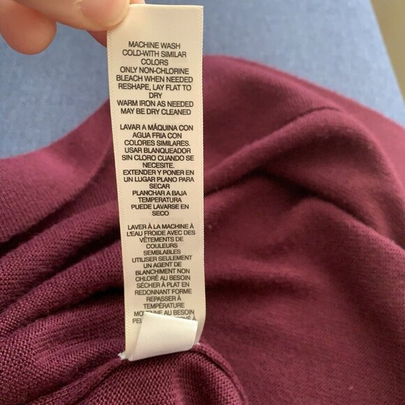 White House Black Market Burgundy Long Sleeve Open Front Cardigan Small - Picture 6 of 6